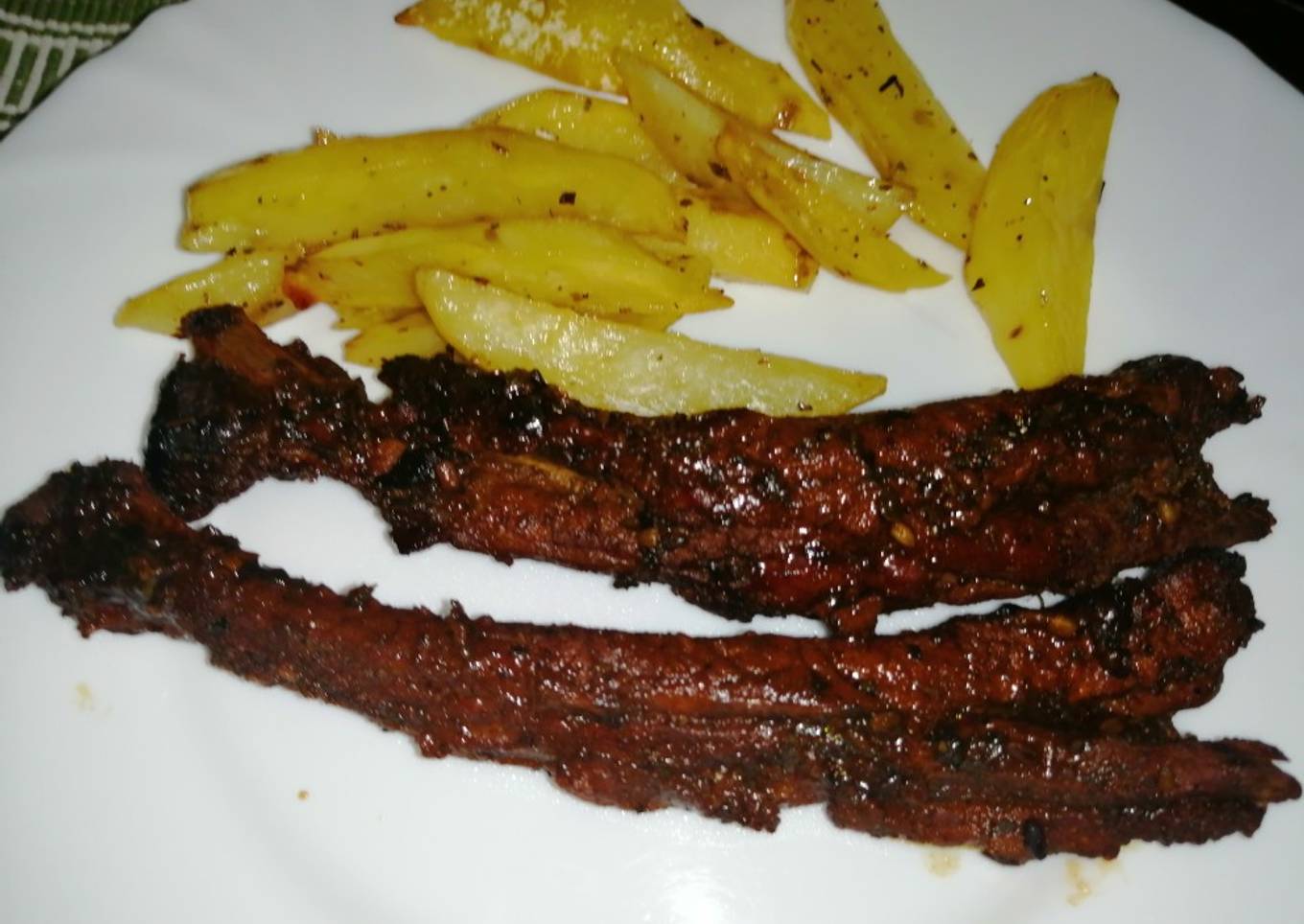 Honey glazed pork ribs