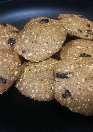 Una foto de Galletas integrales con stevia, semillas y arándanos o chocolate