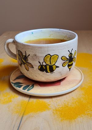 Una foto de Infusión de cúrcuma sin leche 💧💧💧Chai "color otoño" 🍁