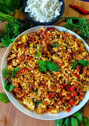 A picture of Paneer Bhurji with a Twist (Paneer Bhurji Naye Tarike Se).