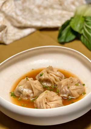 Una foto de Dumplings chinos
