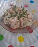 Spaghetti con camarones