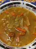 Soupe de navets, carottes, poireau et tomates aux épices tajine