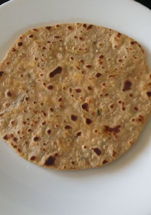 A picture of Paneer and mint paratha.