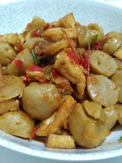 Foto resep Bakso tumis pedas