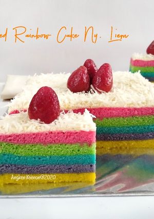Foto resep Steamed Rainbow Cake Ny. Liem