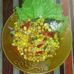 รูปของ Tumis ikan asin peda campur jagung