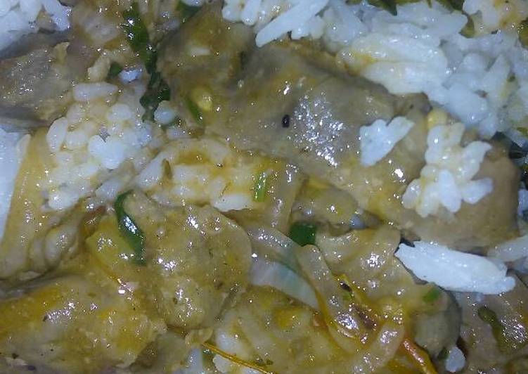 Chicken gizzards with rice