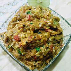Dhaba style baingan bharta A picture of Dhaba style baingan bharta.