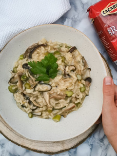 Foto de Risotto de cogumelos e espargos