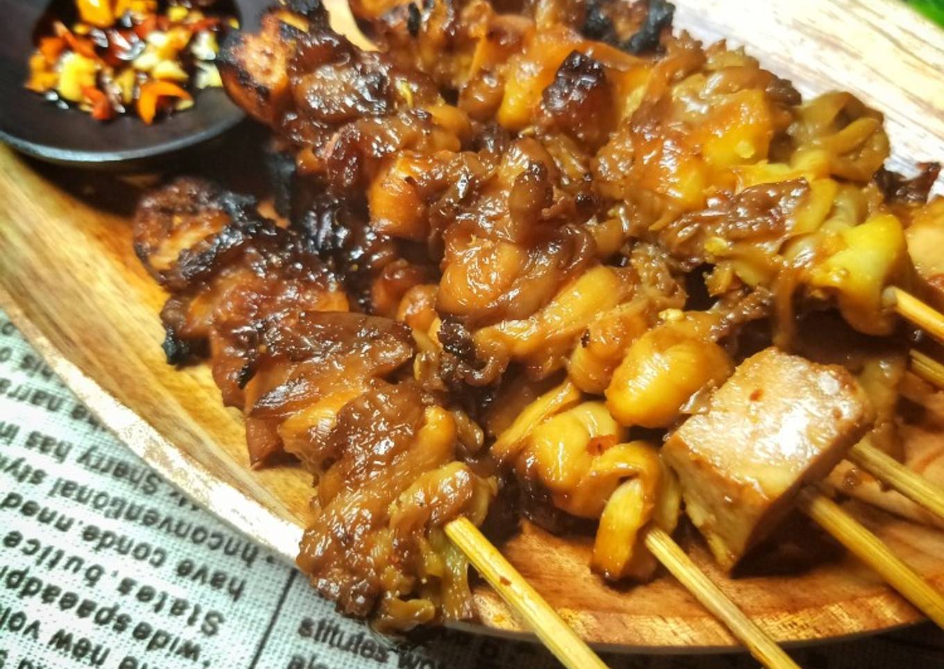 Sate Jamur Tiram Putih Telur