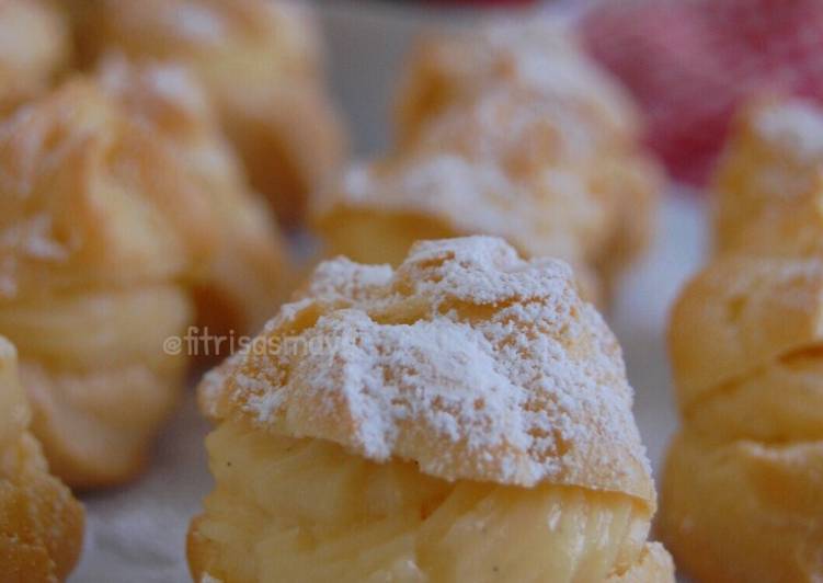 Sus/Soes/Choux pastry Ekonomis dan Simple (no butter, no mixer)