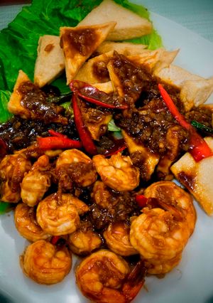 Foto resep Udang Tahu Saus Pedas