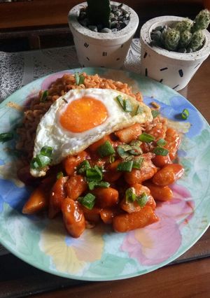Foto resep Tteokbokki dengan saus gochujang home made