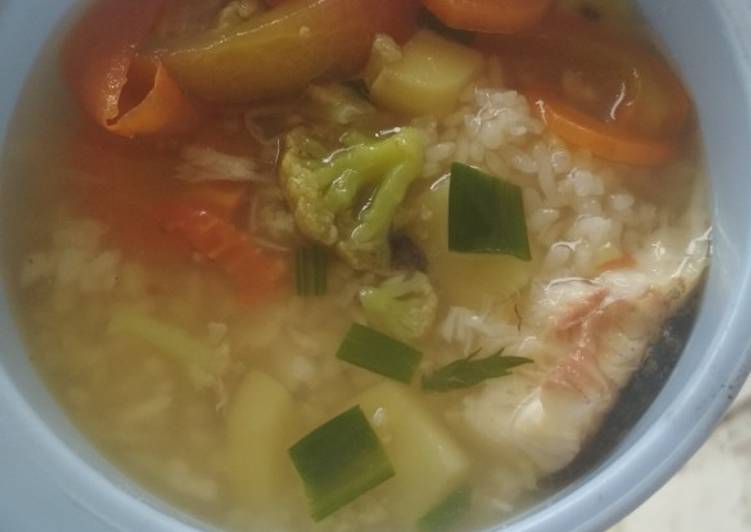 Resep Mpasi 1+ soup ikan nila+sayur Anti Gagal