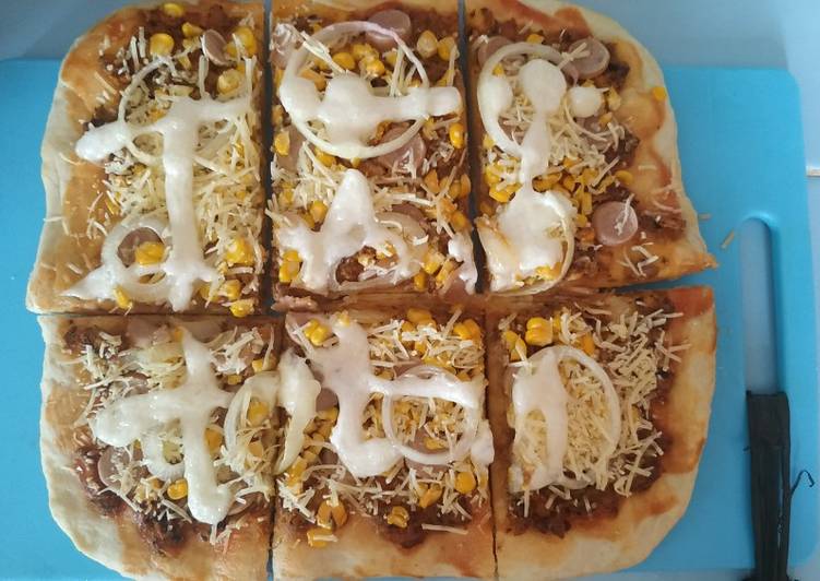 Langkah Mudah untuk Membuat Pizza Tuna bisa Teflon/Oven, Enak Banget
