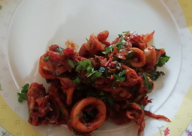 Recipe of Favorite Squid/Calamari Masala