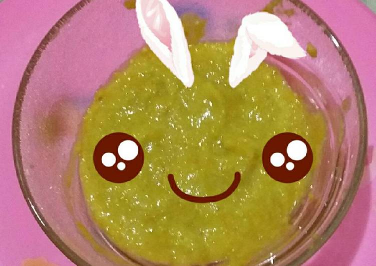 Resep: Mpasi Gwen 6m+ bubur oat jagung labu yang Gurih