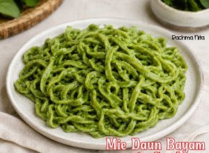 Foto resep Mie Homemade Daun Bayam Gluten Free