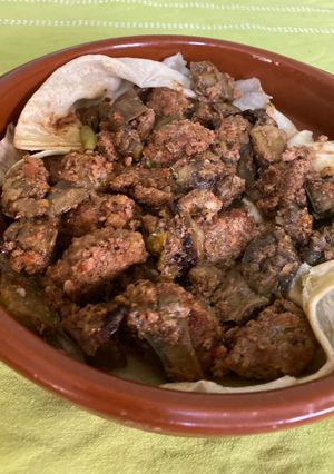 صورة لوصفة صينية كباب مع باذنجان