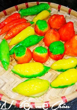 Hình của món Bánh đậu xanh tạo hình trái cây.