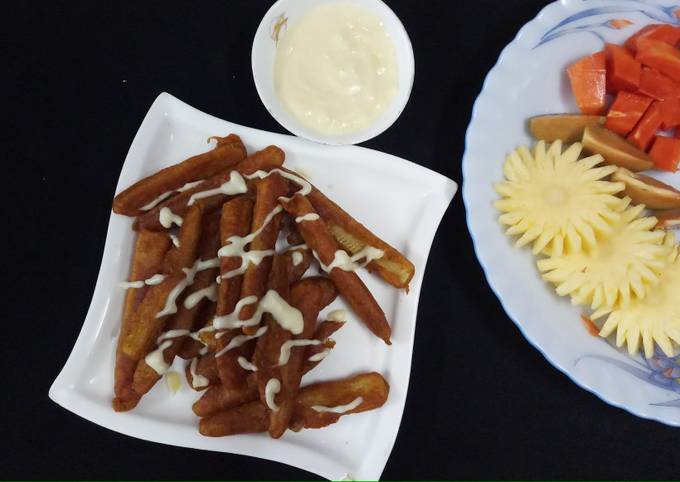 Baby Corn fingers with cheesy dip