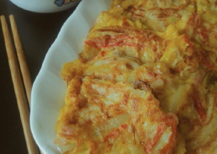 Cara Gampang Menyiapkan Crab Stick Jeon - Korean Omellete, Menggugah Selera