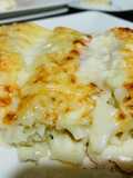 Canelones de merluza y gambas