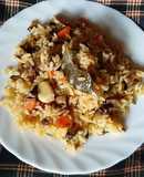 Плов постный с шампиньонами