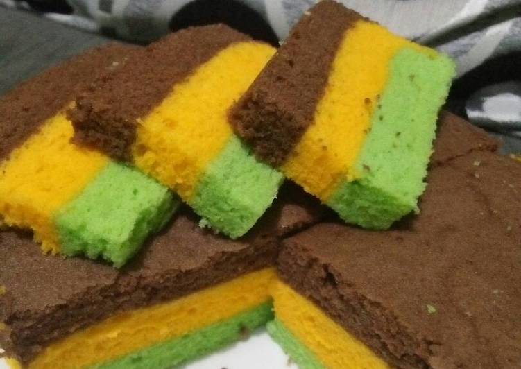 Resep Bolu kukus lapis pecahhh Anti Gagal
