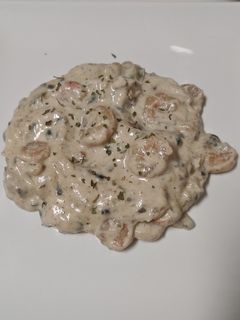 Una foto de Gambas a la crema