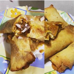 A picture of Spring roll with veggies.