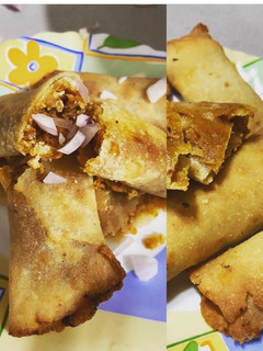 A picture of Spring roll with veggies.