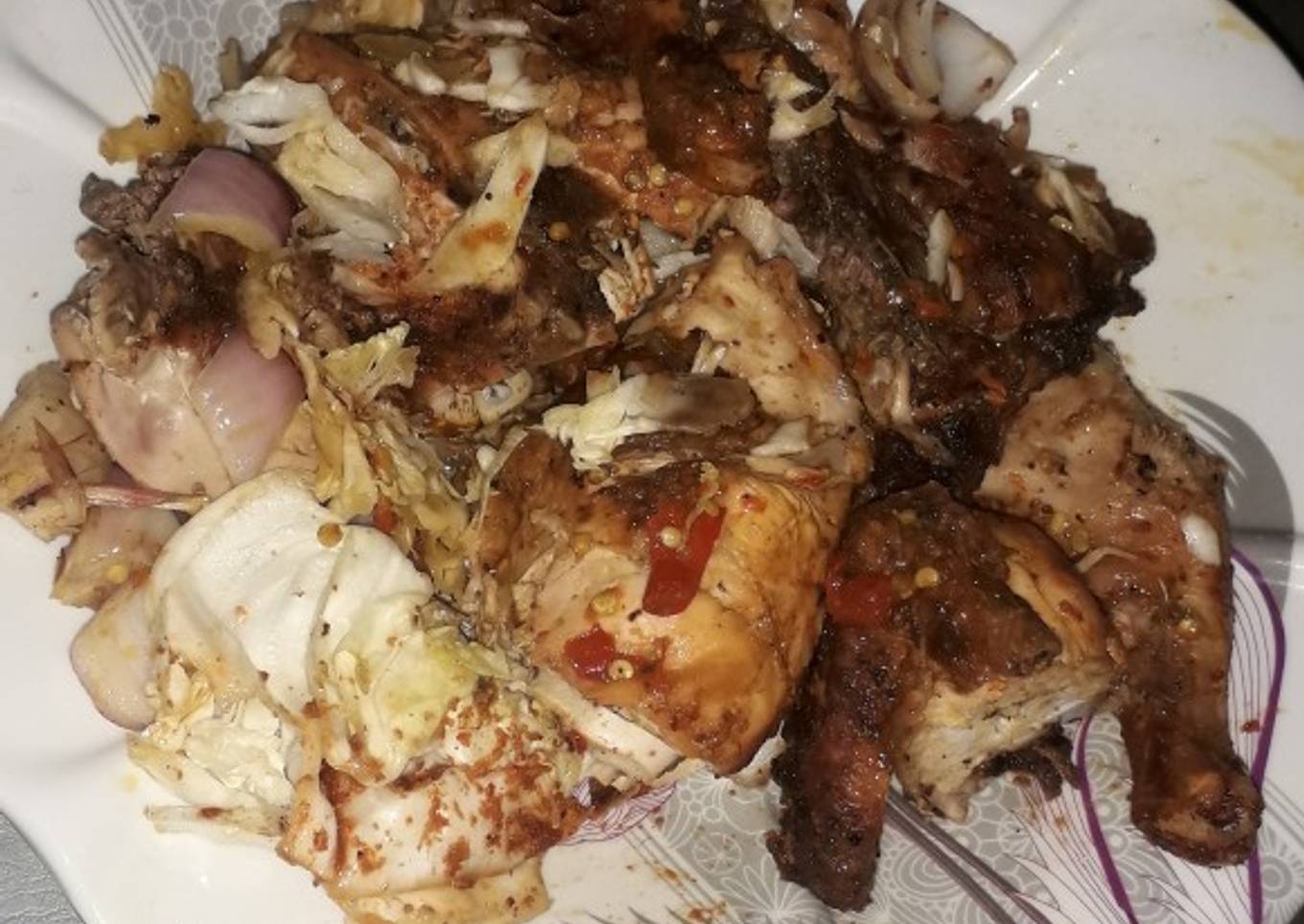 Fried chicken and source