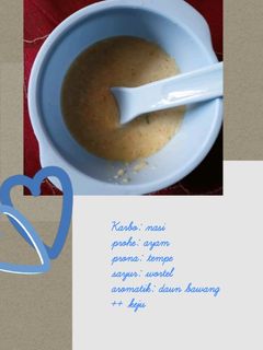 Foto resep MPASI 6+: Bubur tim ayam wortel