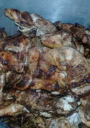 A picture of Braaied chicken.
