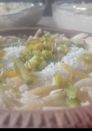 A picture of Kheer khas with paratha.
