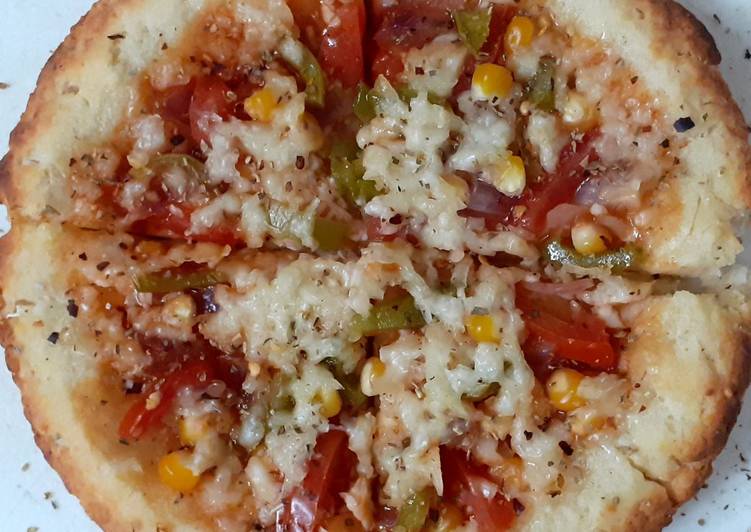 RECOMMENDED!  How to Make No Oven, No Yeast Veg Pizza recipe