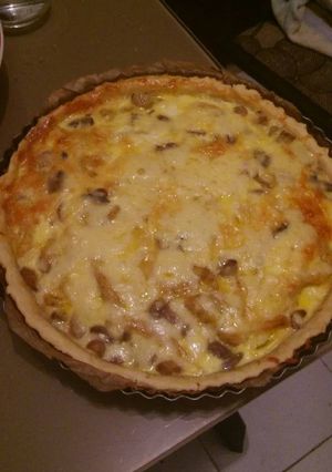 A picture of Chicken mushroom pie (quiche).