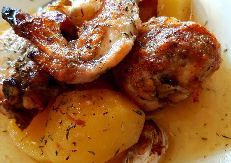 Pollo al horno con ajos y limón... Muy fácil!!!