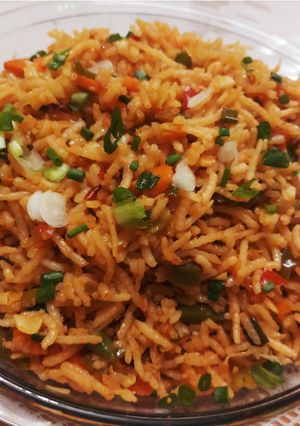 A picture of Schezwan Rice.