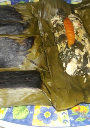 Foto resep Pepes teri, tahu &daun singkong