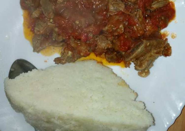 Carbonate of beef and ugali