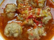 Gambar pentol kuah pedas
