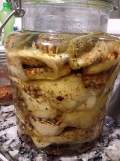 Una foto de Berenjenas al escabeche