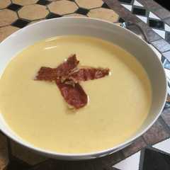 Una foto de Sopa fría de durazno