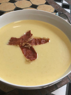 Una foto de Sopa fría de durazno