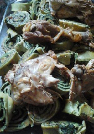 Una foto de Tallarínes rellenos con pollo