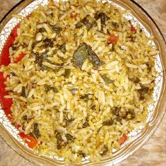 Dantun rice with zogala A picture of Dantun rice with zogala.
