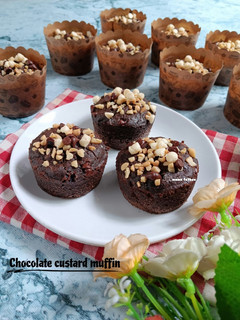 Foto resep Chocolate custard muffin